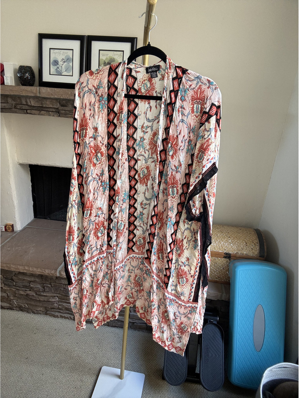 Nicole Miller New York Floral boho kimono/open cardigan One Size